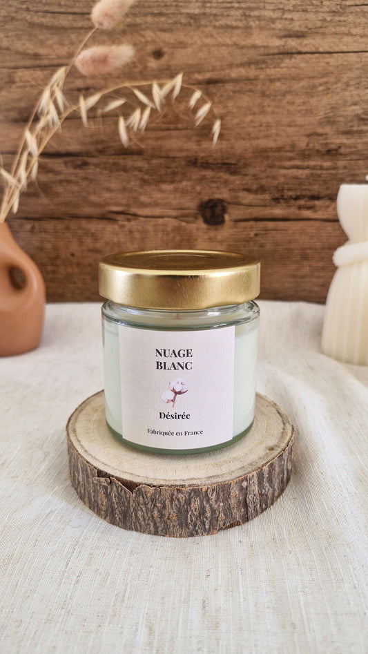 Bougie parfumée Fleur de Coton – Bougie artisanale cocooning