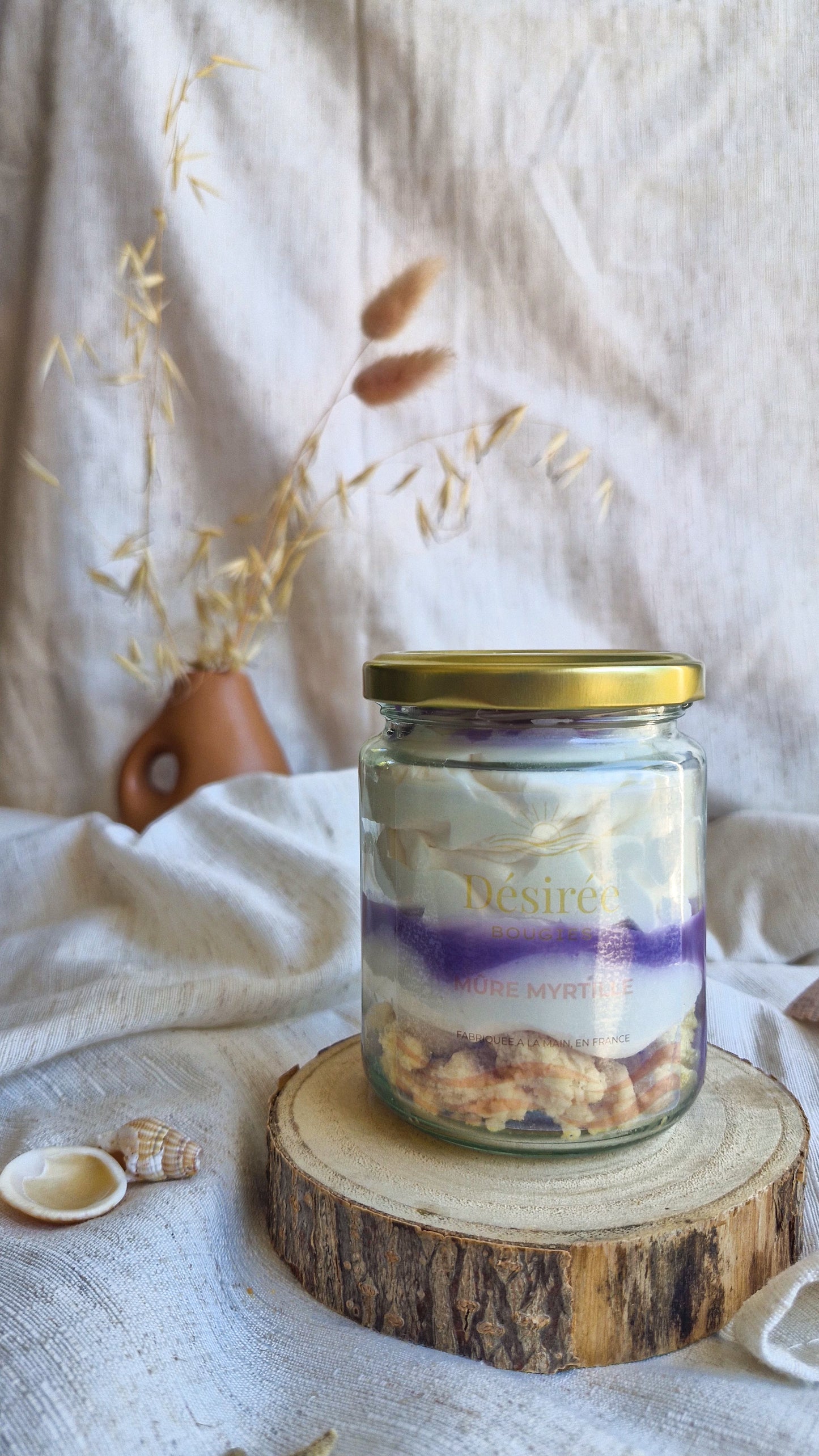 Bougie parfumée Mûre Myrtille – Bougie gourmande artisanale