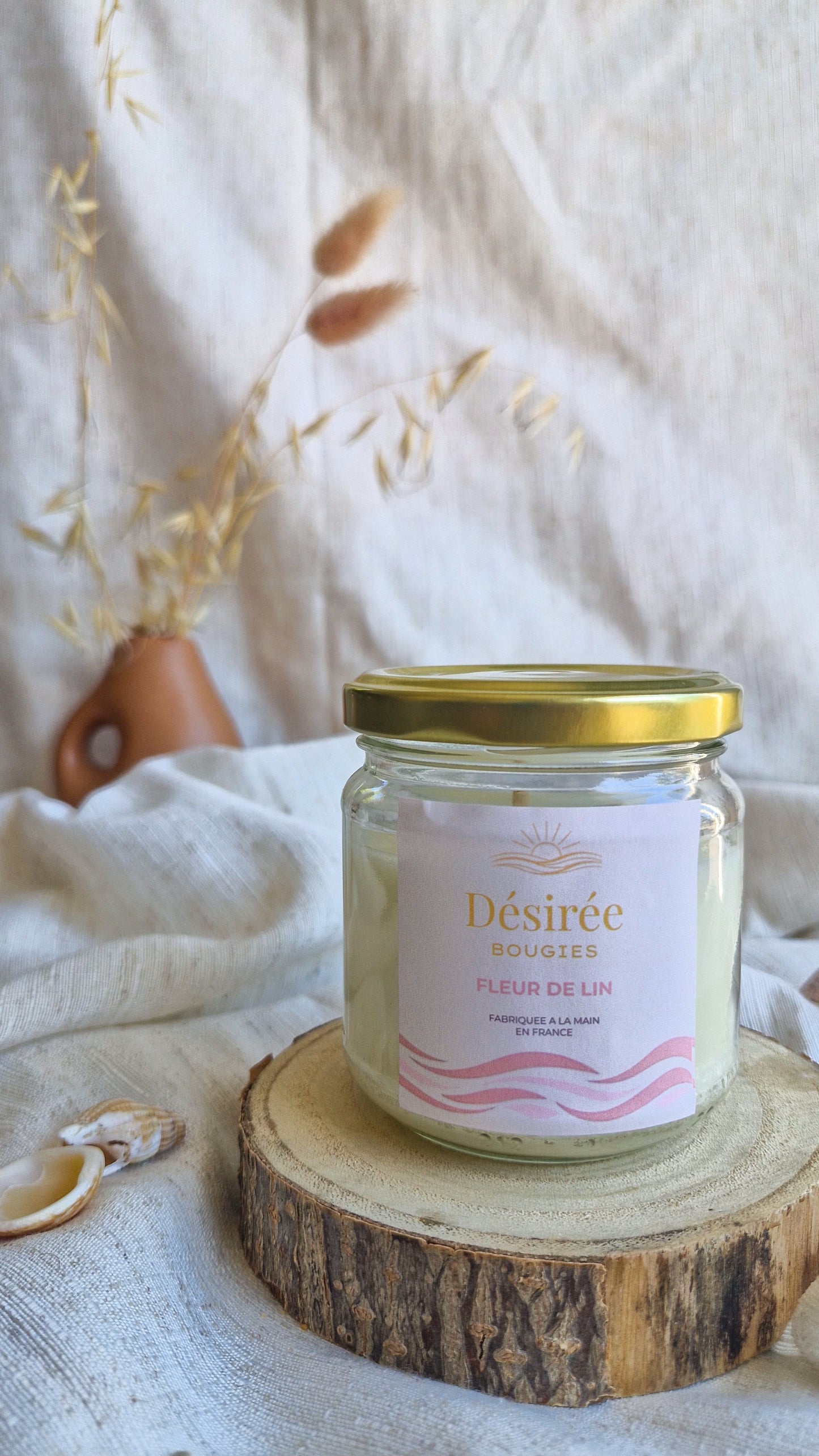 Bougie parfumée Fleur de Lin - Bougie artisanale florale