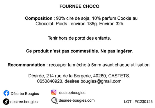 Bougie gourmande - Fournée Choco