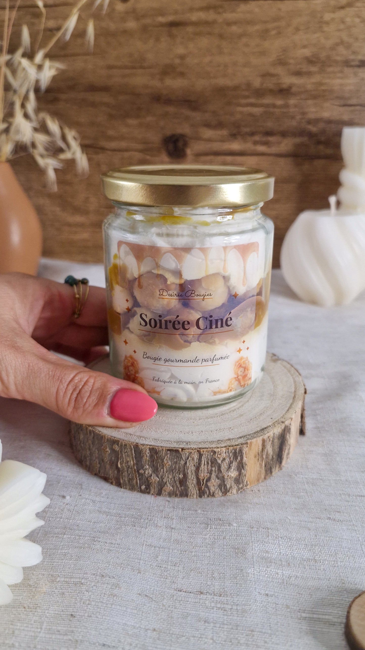 Bougie parfumée Popcorn – Bougie gourmande artisanale