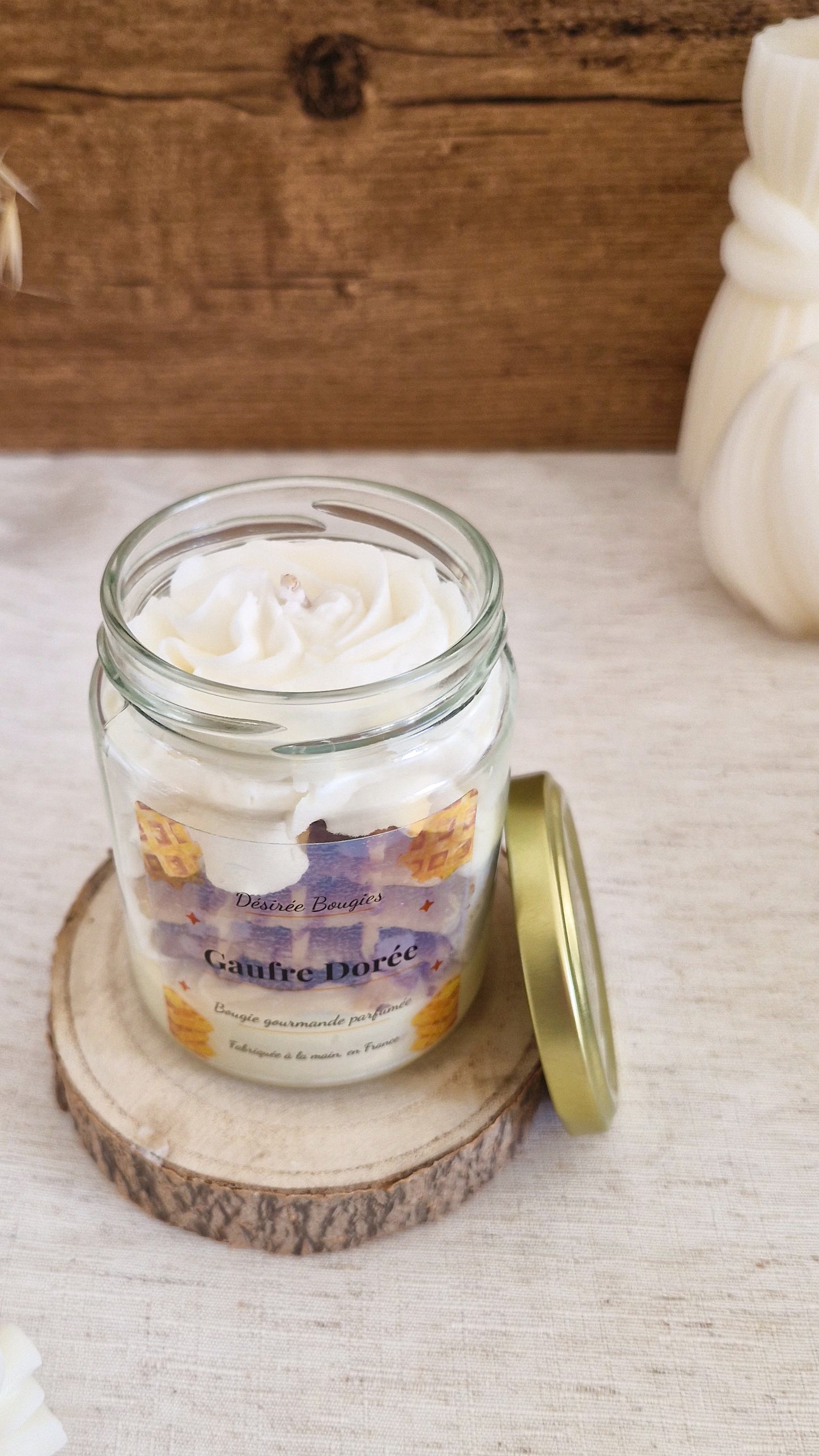 Bougie parfumée Gaufre – Bougie gourmande artisanale