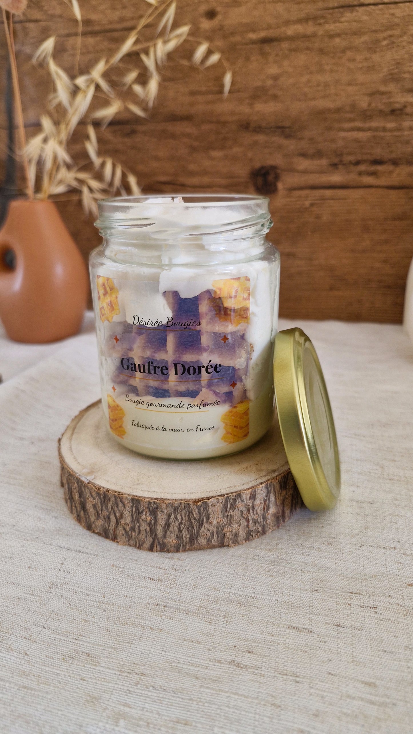 Bougie parfumée Gaufre – Bougie gourmande artisanale