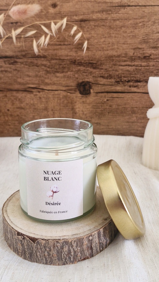Bougie parfumée Fleur de Coton – Bougie artisanale cocooning