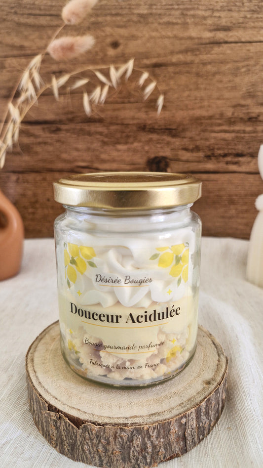 Bougie parfumée Citron Meringué – Bougie gourmande artisanale