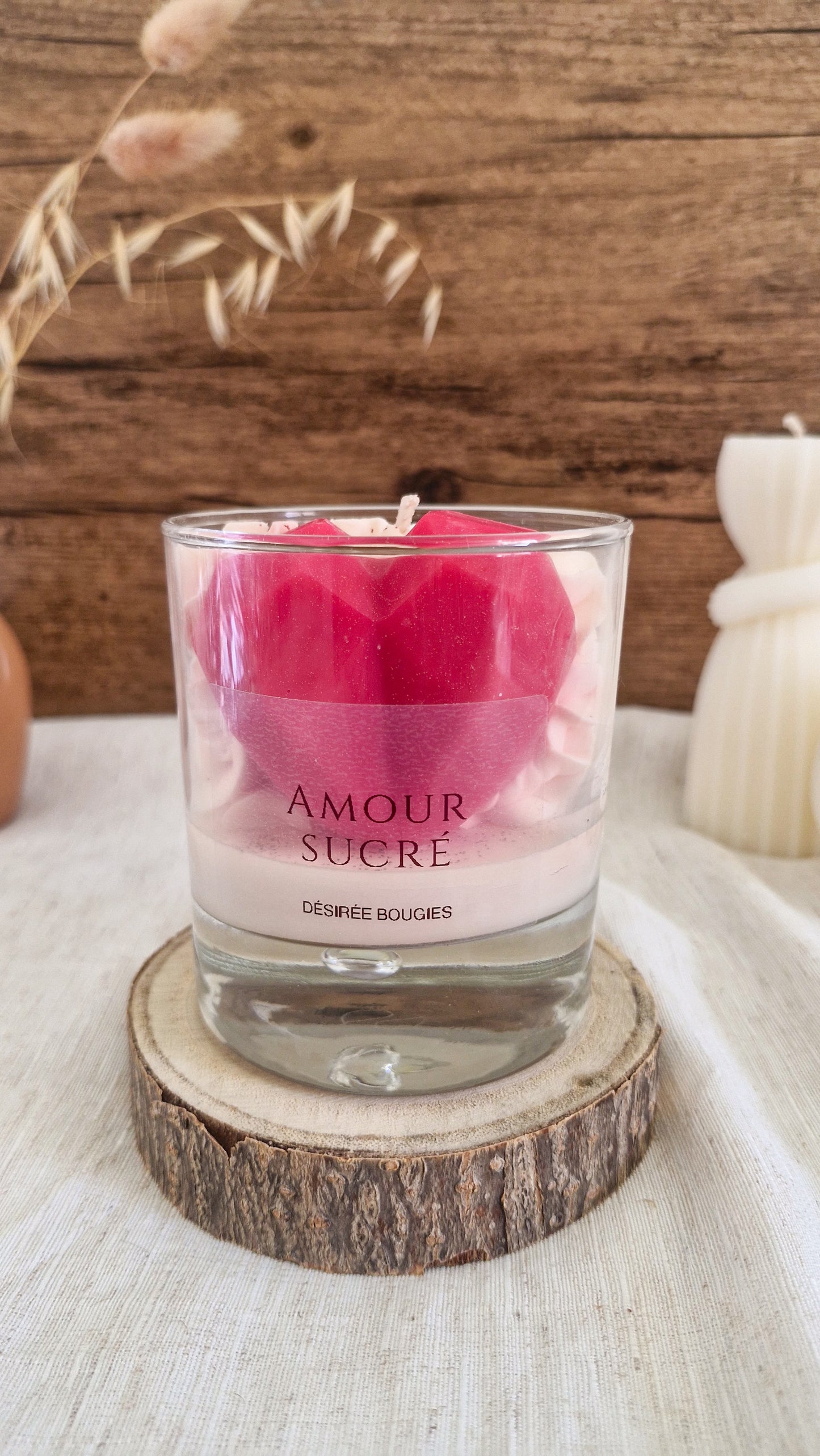 Bougie parfumée Barbe à Papa – Bougie gourmande romantique artisanale