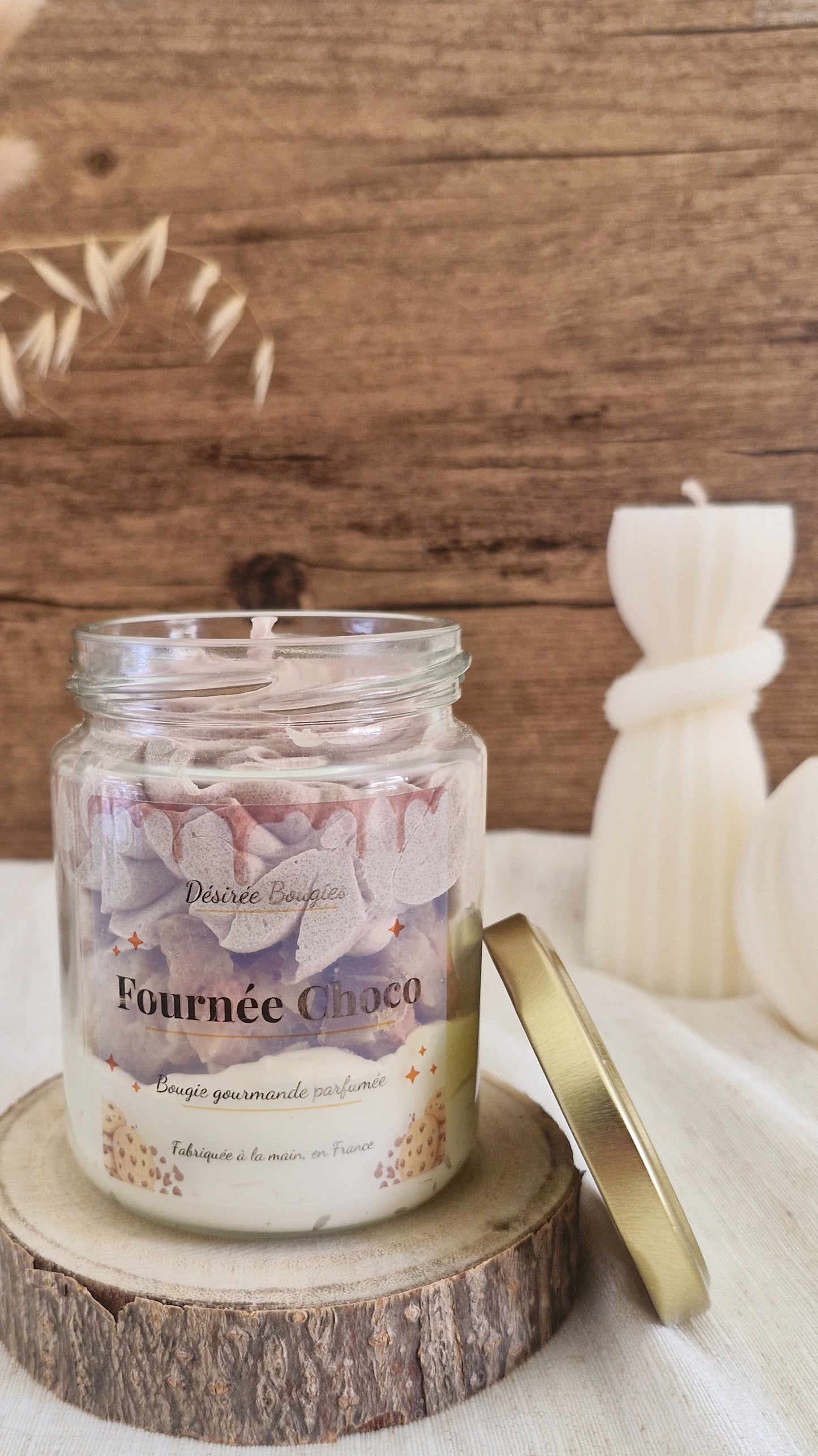 Bougie parfumée Cookie Chocolat – Bougie gourmande artisanale