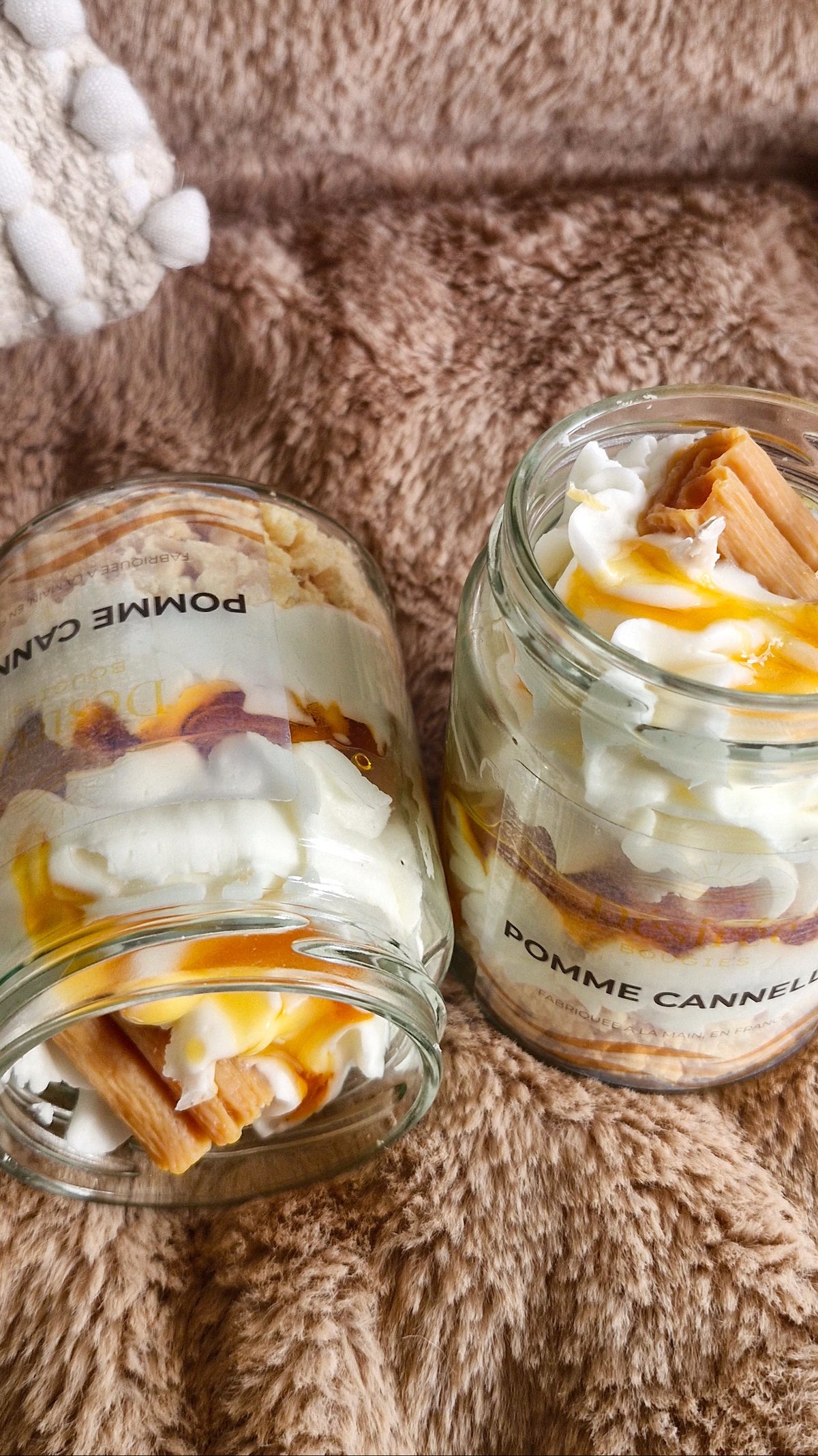 Bougie parfumée Pomme Cannelle – Bougie gourmande artisanale