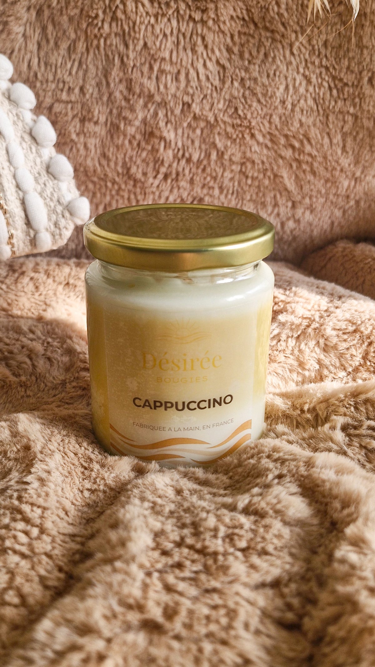 Bougie parfumée Cappuccino – Bougie gourmande artisanale