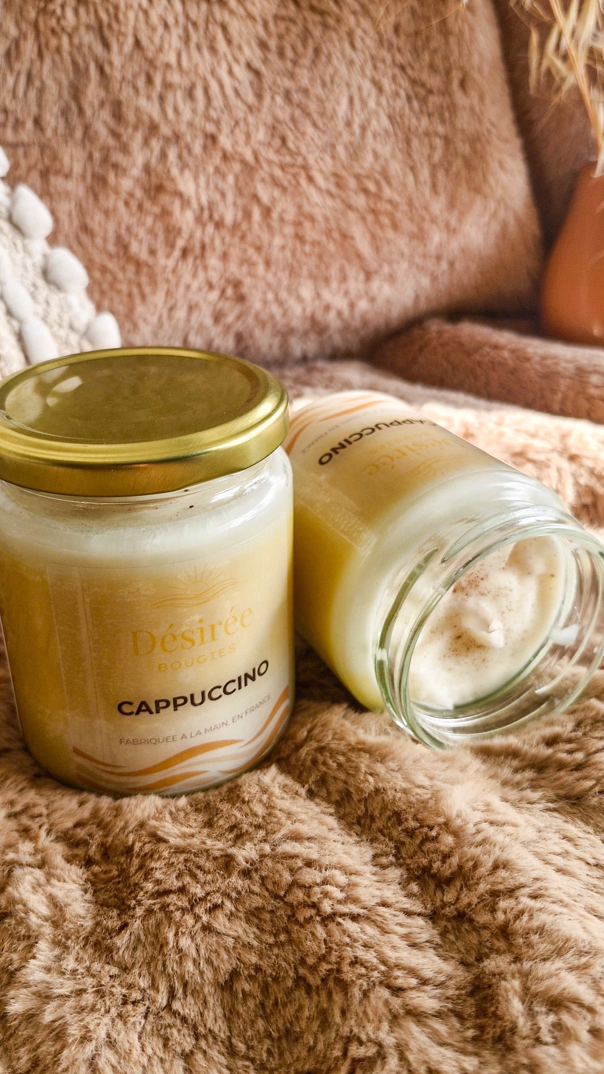 Bougie parfumée Cappuccino – Bougie gourmande artisanale