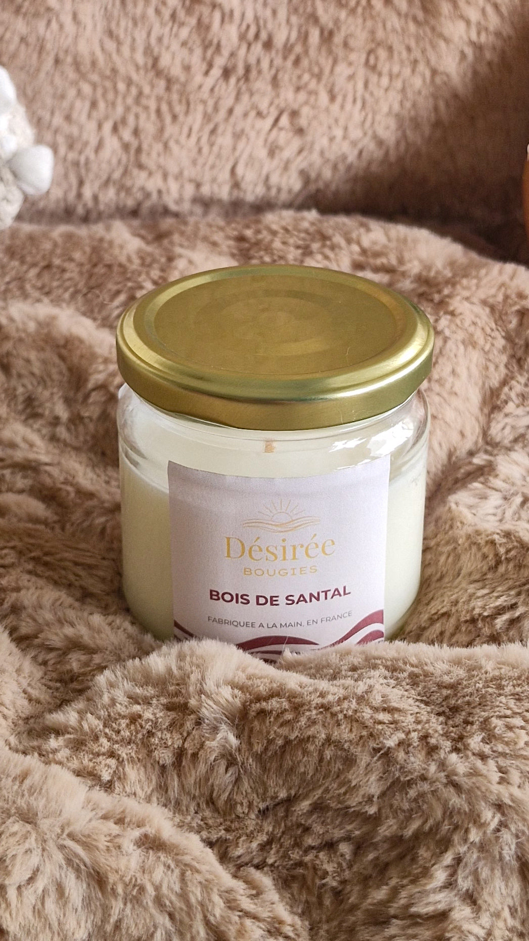Bougie parfumée Bois de Santal – Bougie artisanale boisée