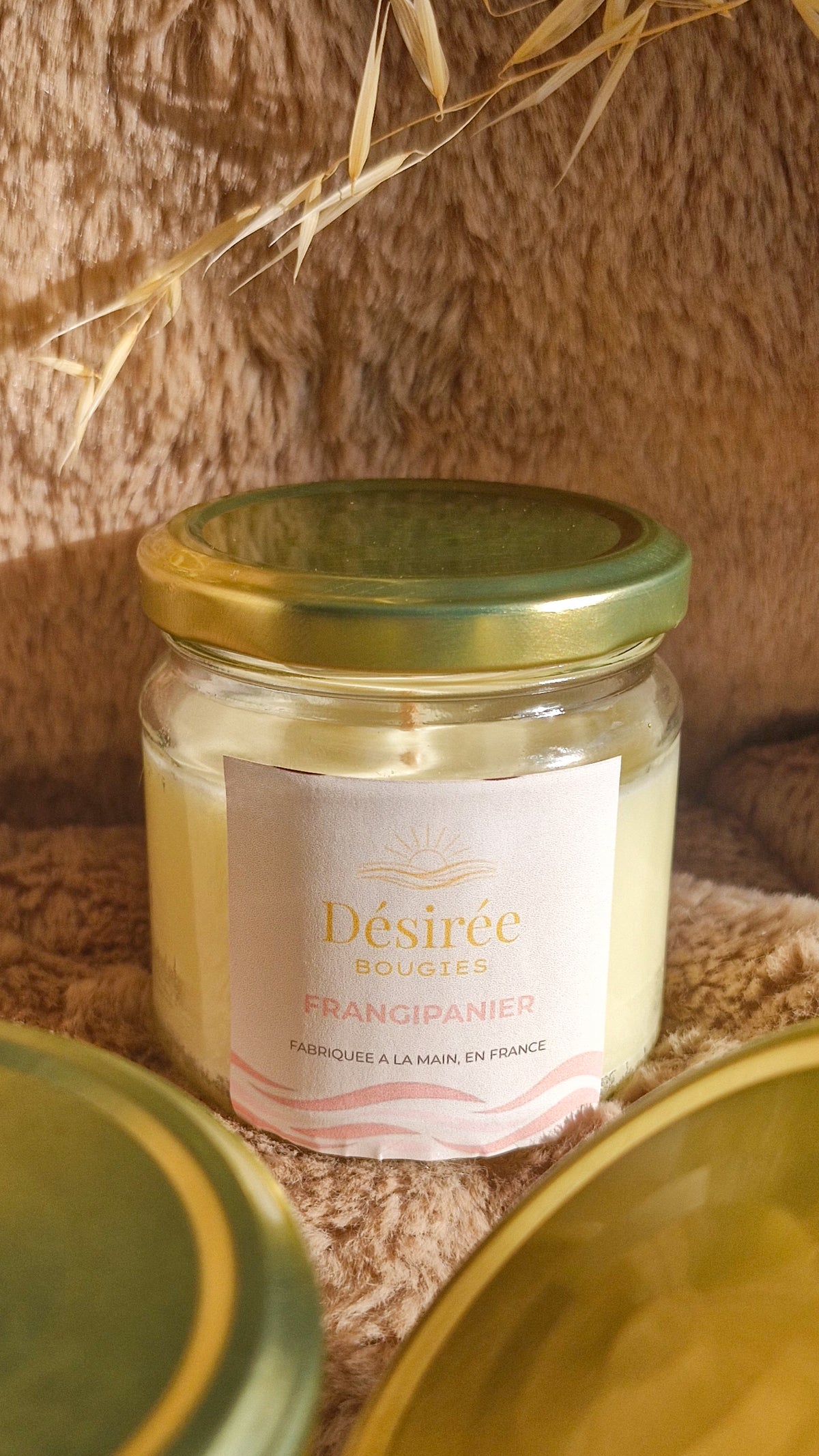 Bougie parfumée Frangipanier – Bougie artisanale florale